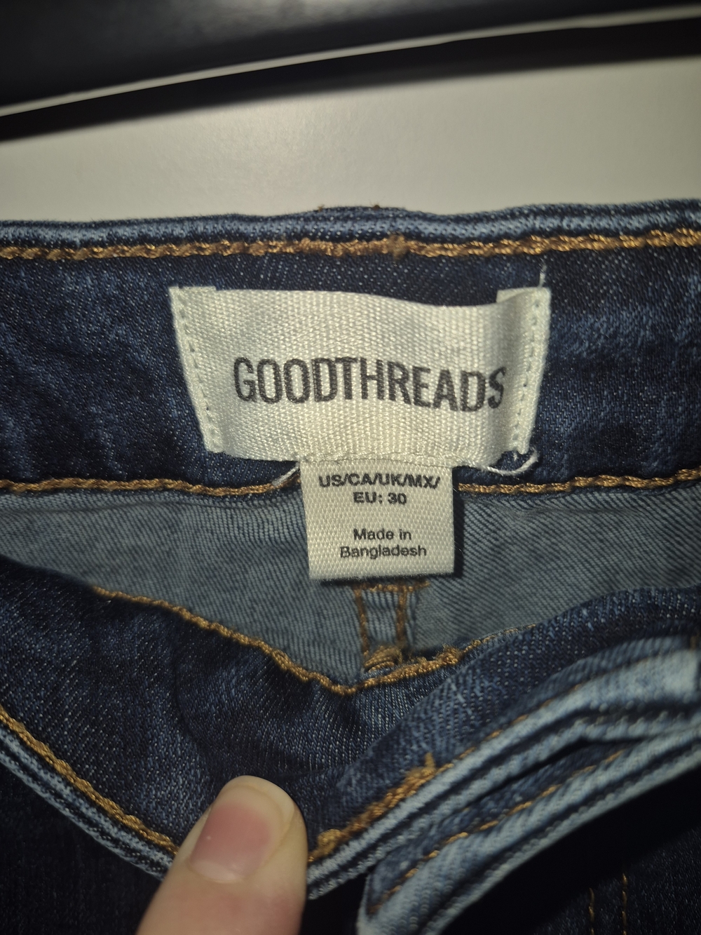 Goodthreads Dark Blue Rolled Hem Denim Shorts - Picture 3 of 3